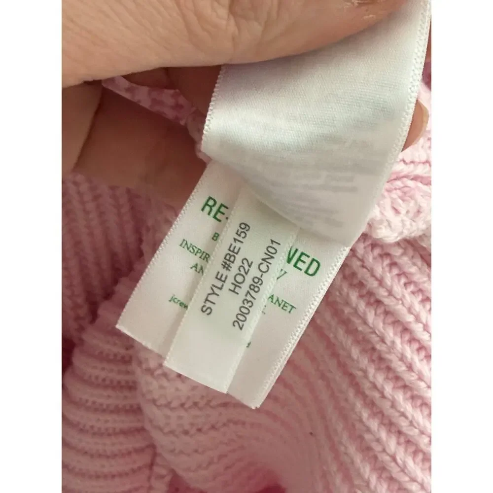J. Crew Relaxed Long Sleeve Rollneck Knit Pullover Sweater Pink Women's Size S - Picture 8 of 11